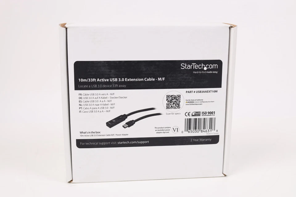 StarTech USB3AAEXT10M 10m USB 3.0 (5Gbps) Active Extension Cable - M/F  TAA p650 - Image 1 of 2