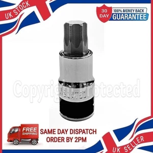 T60 TORX STAR STECKSCHLÜSSEL BIT 1/2" VIERKANTANTRIEB CHROM VANADIUM STAHL CRV TRX TX60 - Bild 1 von 3