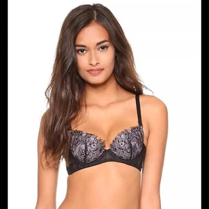 USED Women's The Little Bra Company "Stephanie" 38A DUSTY LILAC BLACK Padded Bra - Picture 1 of 12