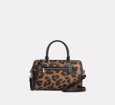NWT COACH CC758 Rowan Satchel In Signature Canvas & Leather With Leopard Print - Image 1 of 4