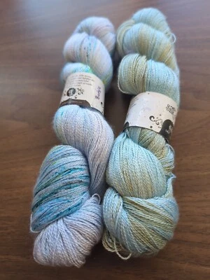 Set Of 2: Dove & Budgie Hedgehog Silk Merino Lace 700m Each 50/50 Silk/Merino - Image 1 of 2