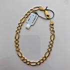 Men’s Figaro Link Bracelet 8" 14K Yellow Gold Lobster Clasp, Ret. $795, New