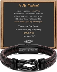 Gift for Men Infinity Bracelet for Men Dad Husband Boyfriend Son Grandson Bro... - Picture 1 of 1