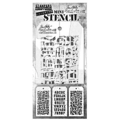 Tim Holtz Mini Stencil Set #58   - Image 1 of 2