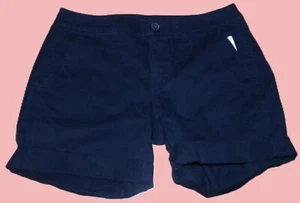NWOT AMERICAN EAGLE WOMENS SIZE 4 BLUE BOY CUFFED BERMUDA COTTON SHORTS - Picture 1 of 3