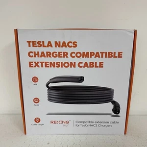 Rexing - Tesla Extension Charging Cable - 48A 20ft - Black - Picture 1 of 9