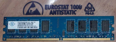 2GB DDR2 RAM PC2-6400 800MHz CL6 6-6-6-18 Nanya NT2GT64U8HD0BY-AD Memory - Bild 1 von 4
