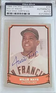 WILLIE MAYS VINTAGE SIGNED 1988 PACIFIC LEGENDS GIANTS HOF PSA DNA - Picture 1 of 2