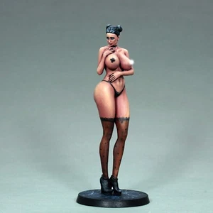 painted pinup thong girl miniature nurse female naked nude brunette stockings 75 - Picture 1 of 7