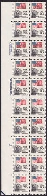Scott #1894e Flag over Supreme Court Plate Block of 20 Stamps MNH P#2 Shiny Gum - Image 1 of 2