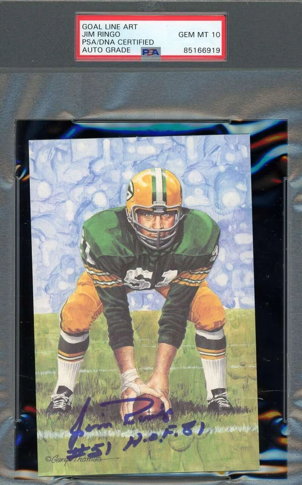 Jim Ringo Gem Mint 10 PSA DNA Signed Goal Line Art Card GLAC Autograph - Image 1 of 1