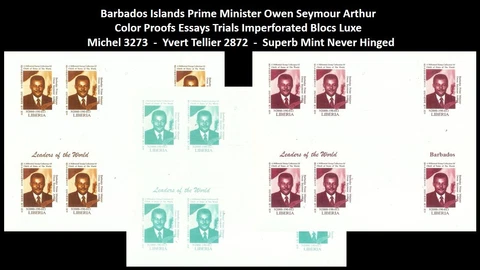 USA UN Summit Barbados Islands Prime Minister Owen Seymour Arthur Rare Set MNH Cover