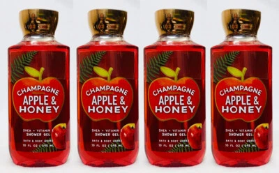 4 Bath & Body Works CHAMPAGNE APPLE HONEY Body Wash Shower Gel 10 oz - Image 1 of 2