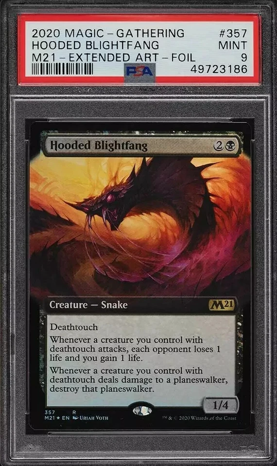 Magic MTG CORE 21 EXTENDED ART FOIL HOODED BLIGHTFANG PSA 9 (Not BGS/CGC) Rare - Image 1 of 1