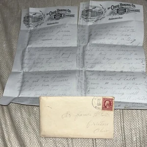 Antique 1909 Letter on Ohio Baking Company Letterhead: Cleveland OH Bread Bakers - Picture 1 of 5