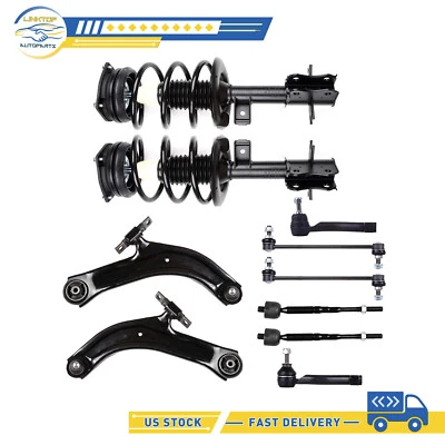 Struts For 2007-2012 Nissan Sentra 2.0L Front Complete Control Arms Tie Rods Kit - Image 1 of 4