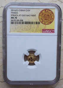 NGC MS70 China 2016 1g Gold Panda Coin - Picture 1 of 4