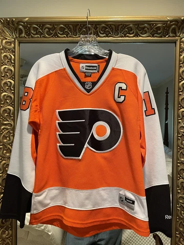 Philadelphia Flyers Richards Hockey NHL Jersey Women's Captain Reebok Size M Cover
