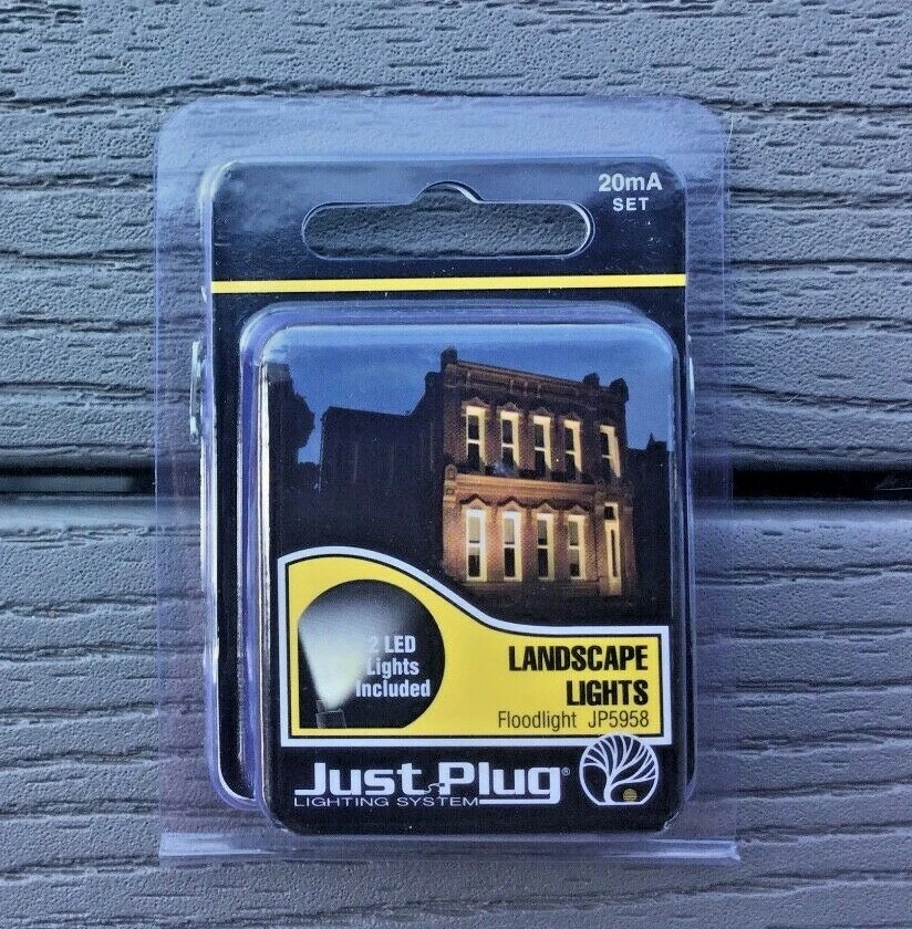 WOODLANDS SCENICS JUST PLUG LIGHTING SYSTEM 2 LANDSCAPE FLOODLIGHTS 20mA 5958 - Image 1 of 1