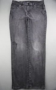 Pantalones de mezclilla para mujer BCBG Maxazria rectos negros elásticos talla 29 (MSR 32x30) - Imagen 1 de 9