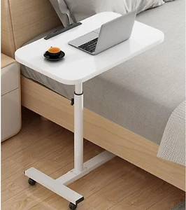 Mobile Overbed Table with Wheels, Height Adjustable Laptop Table with Shelf, ... - Picture 1 of 12