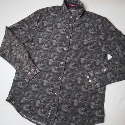 International Report Shirt Mens 42 Small Black Camo 4 Way Stretch Performance - Image 1 of 4