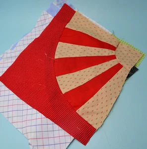 5 modern Pieced cotton quilt blocks - Picture 1 of 5