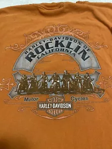 Rocklin CA - Harley Davidson Bravado - Orange Herren T-Shirt Größe: 2XL - Bild 1 von 7