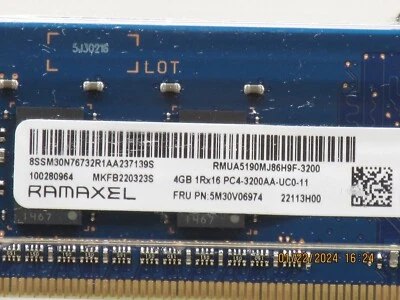 Listing is for: (2)OEM Ramaxel 4GB 1Rx16 PC4-3200AA-UCO-11 memory-from new lenov - Image 1 of 4