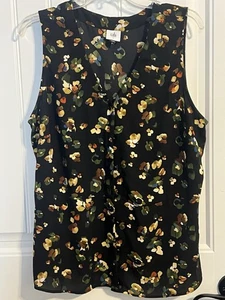 #7299. Cabi Women's Sleeveless Floral Print Chiffon Blouse. Size L - Picture 1 of 9