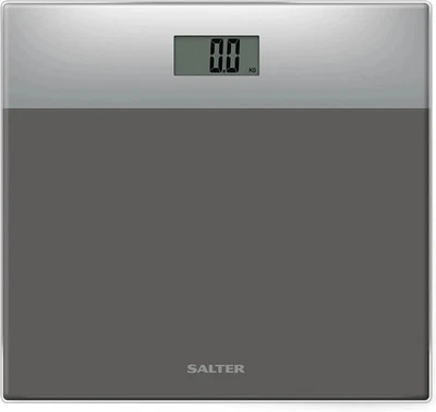 Báscula de baño digital Salter pantalla de peso corporal plataforma de vidrio plata/gris Foto 1 de 4