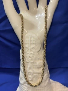 16” MONET  Unisex Rope Chain Necklace Thick Braided Twisted Gold & Silver Tone - Picture 1 of 11