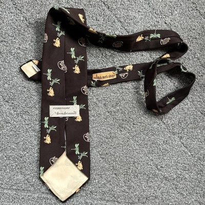 De Colección Fashionaire Beau Brummell Corbata Ancha Poliéster Feo MCM Ranas Libélulas Foto 1 de 4