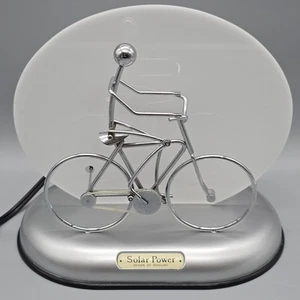 Ishiguro Solar Power Motion Man Pedaling Bicycle Vintage Table Lamp - Picture 1 of 15