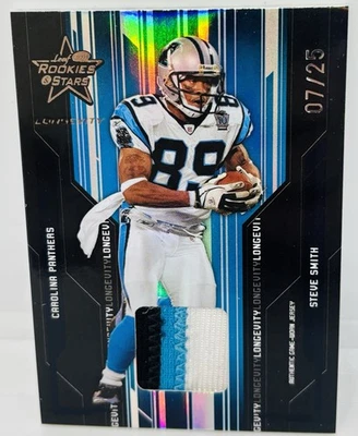 2005 Rookies Stars Longevity Steve Smith /25 LOGO Patch Jersey Panthers Ravens - Image 1 of 3