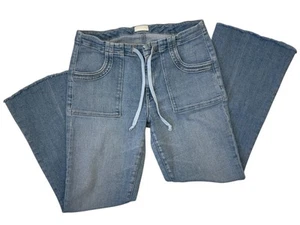 Pantalones de mezclilla acampanados de fin de semana con parche de corbata para madre talla 29 azul - Imagen 1 de 10