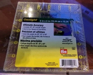 Omnigrip 6” x 6” rutschfestes Rechteck Quilten Lineal # 611 475 - Bild 1 von 1