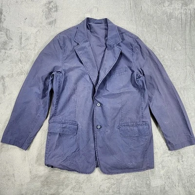 L.L. Bean Blazer Mens 44 Navy Blue Unlined Casual Sport Coat Safari Jacket - Image 1 of 4