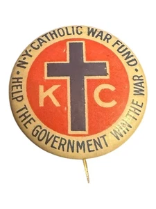 Prendedor de colección del Fondo de Guerra Católica de Nueva York The Whitehead & Hoag Co Newark NJ - Imagen 1 de 3