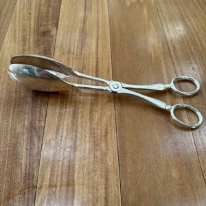 Vintage Sheffield England Silverplate Pastry Tongs Salad Serveware Silver - Picture 1 of 9