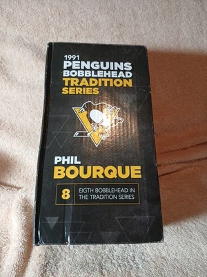 Phil Bourque 1991 Pens Pittsburgh Penguins NHL Bobblehead 1991 #8 Set ORIG BOX - Image 1 of 4