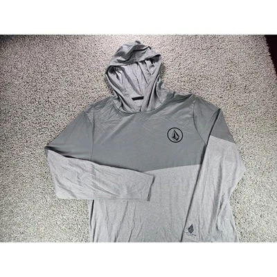 Volcom Mens XL Gray Long Sleeve Hoodie Anti-UV UPF 30 Pullover Shirt - Image 1 of 4