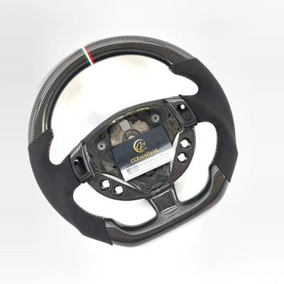 For 2009 Maserati granturismo sport  Carbon Fiber Black lcantara Steering Wheel - Image 1 of 4