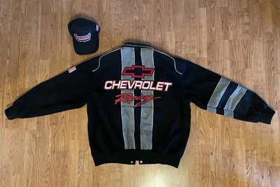 Vintage JH Design Chevy Chevrolet Racing Cotton Embroidered Jacket Size M Medium - Image 1 of 4
