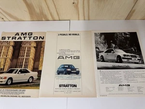 Bundle 3x Original 80’s Mercedes Benz AMG 500 SEC W124 Adverts Magazine Adverts - Foto 1 di 4
