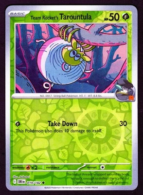 Team Rocket’s Tarountula – Destined Rivals 019/182 – Regular + Reverse Holo Set - Image 1 of 2