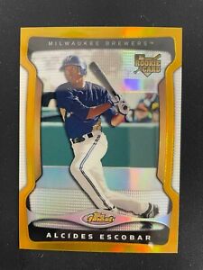 ALCIDES ESCOBAR 2009 TOPPS FINEST ROOKIE CARD GOLD REFRACTOR /50 - BREWERS *6467