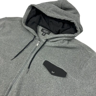 Nordstrom Men's Shop Polyester Full Zip Fleece Jacket Gray • 2XLarge - Imagem 1 de 4