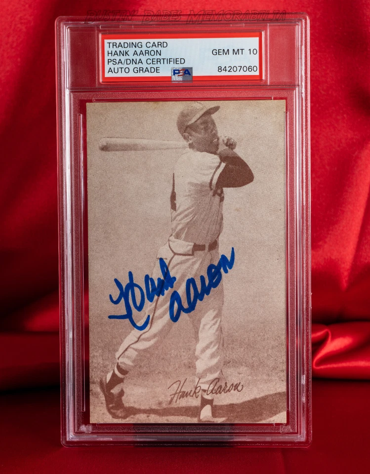 GEM MINT PSA 10 HANK AARON Signed AUTO & Slabbed Exhibit Reprint Card | HIGH END - Image 1 of 1