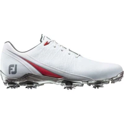 NUEVO Zapatos de golf FootJoy [12] medianos para hombre ADN FJ Spikes-blanco/rojo/platino 53310 Foto 1 de 4
